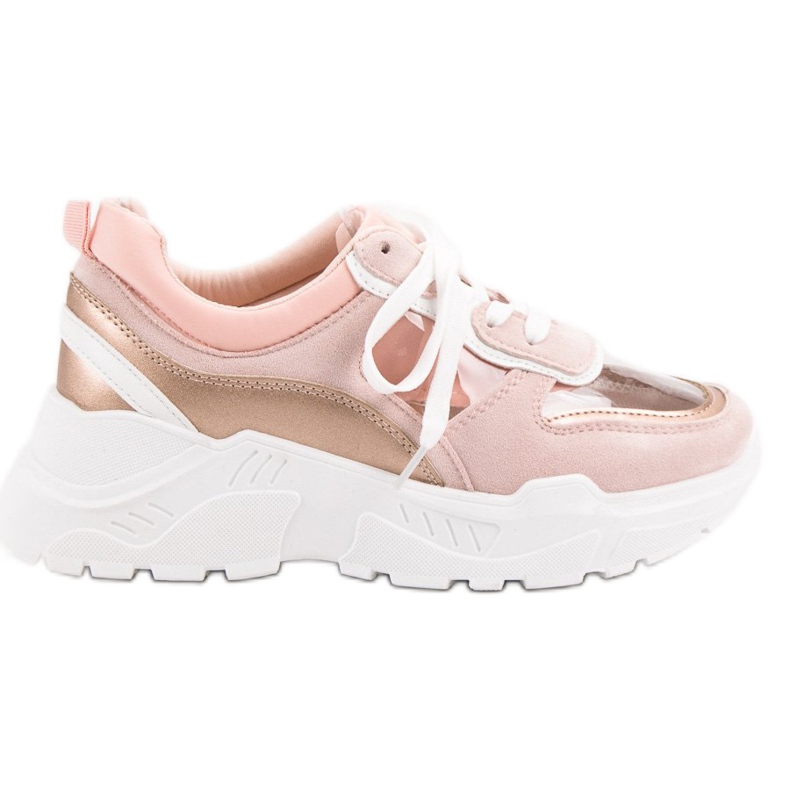 SHELOVET Transparent Sneakers On The Platform pink