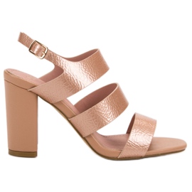 SHELOVET Pink Sandals On A Bar