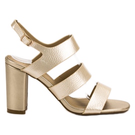 SHELOVET Golden Sandals On A Bar