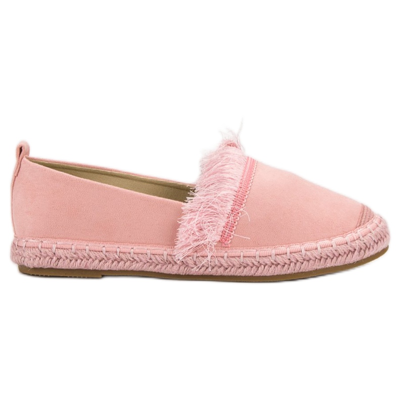 Lily Shoes Espadrilles With Fringes pink