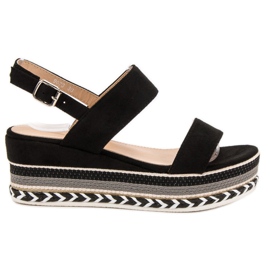 Primavera Boho Wedge Sandals black