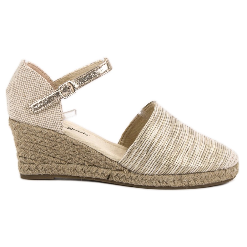 SHELOVET Wedge Espadrilles brown yellow