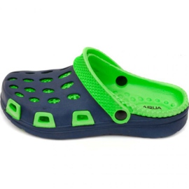 Aqua-speed Silvi Jr slippers, col 48, green and navy blue