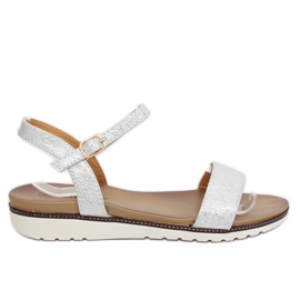 Silver women's sandals S18-33 Silver grey