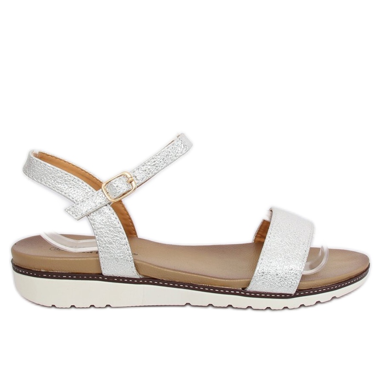 Silver women's sandals S18-33 Silver grey