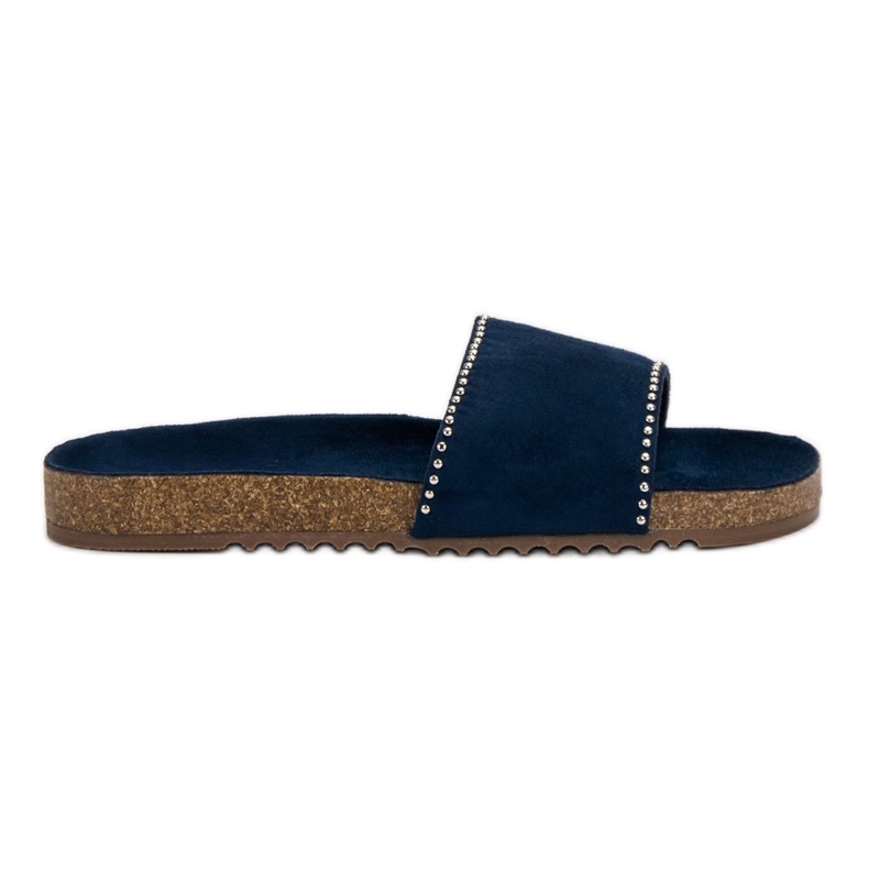 Goodin Suede Slippers navy blue