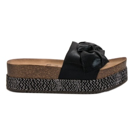 Goodin Slippers With Bow black