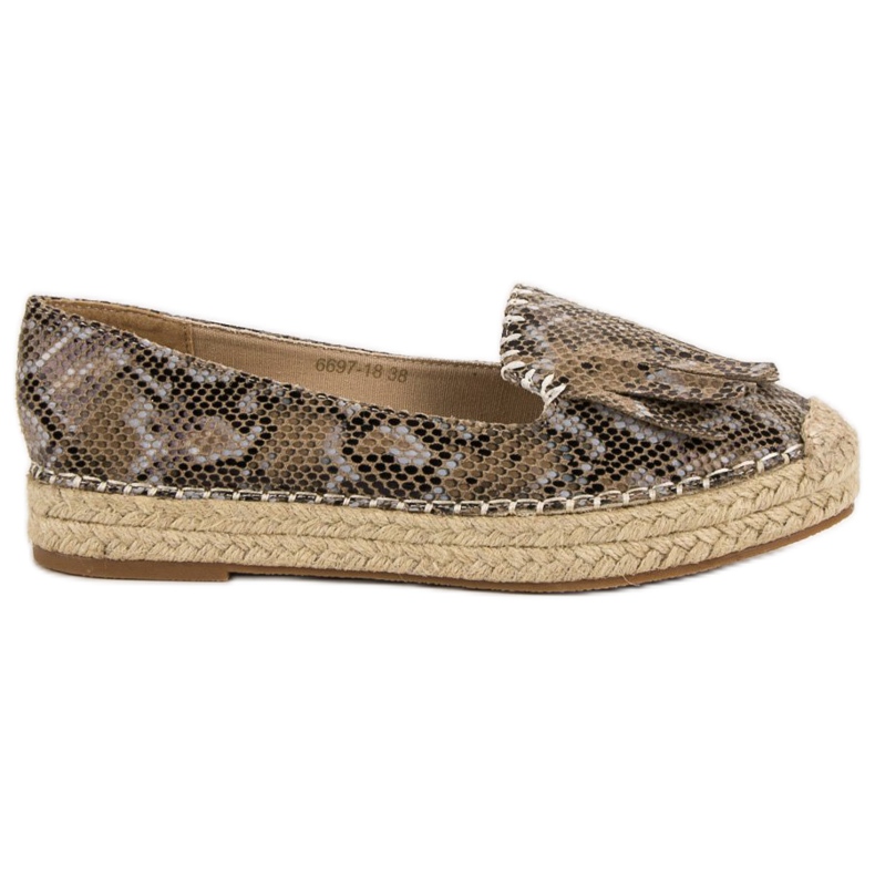 Snake Print VICES Espadrilles brown multicolored