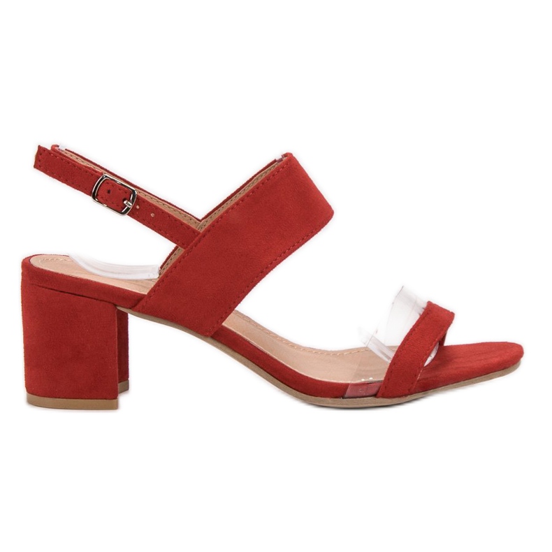 Ideal Shoes Fashionable women's sandals red