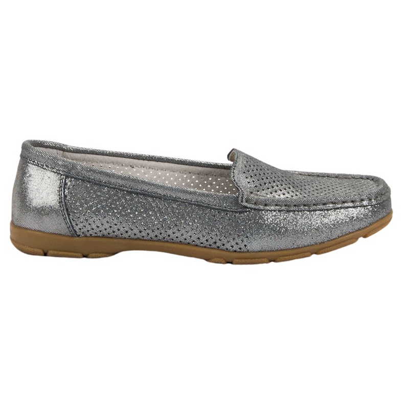 VINCEZA leather loafers grey
