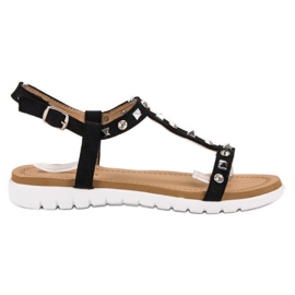 SHELOVET Black Sandals With Studs SHELOVET Black Sandals With Studs