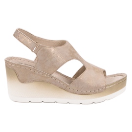 Goodin Comfortable wedge sandals yellow