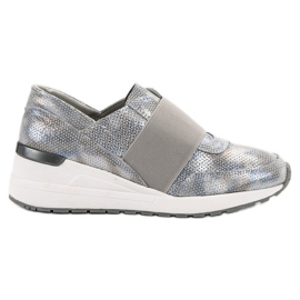 Goodin Slip-on Leather Shoes grey