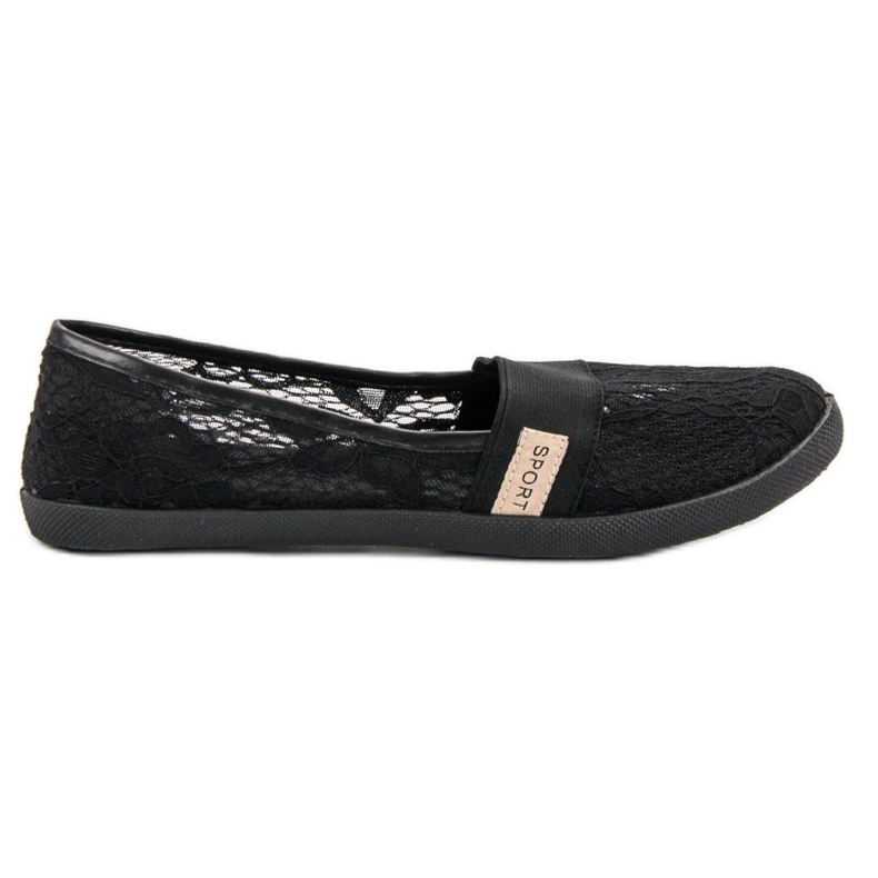 SHELOVET Lace ballerinas black