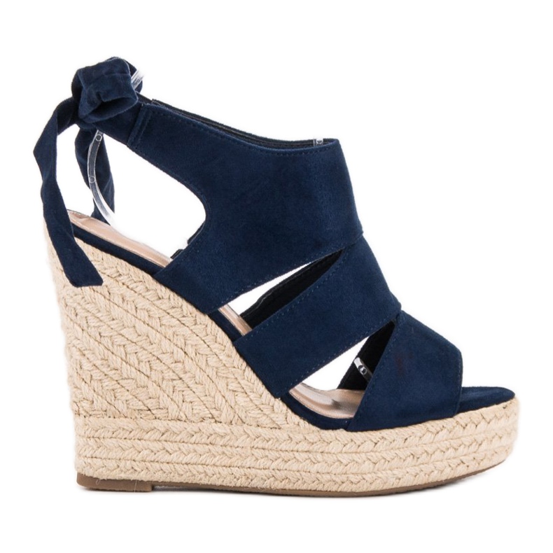 Cm Paris Navy Blue Sandals On A Wedge