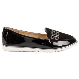 SHELOVET Lacquered loafers black