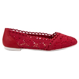 Coura Red Lace Ballerinas