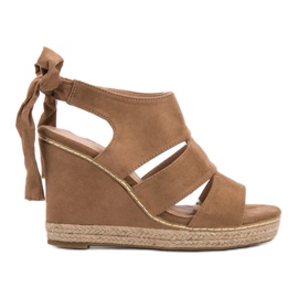 Anesia Paris Wedge Sandals brown