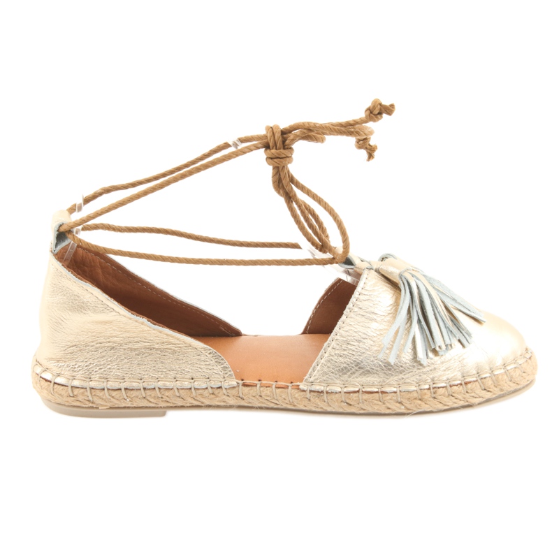 Women's espadrilles, Badura, tied 4875 golden