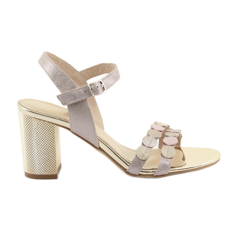 Women's sandals silvery pink Gamis 3658 grey yellow Women's sandals silvery pink Gamis 3658 grey yellow