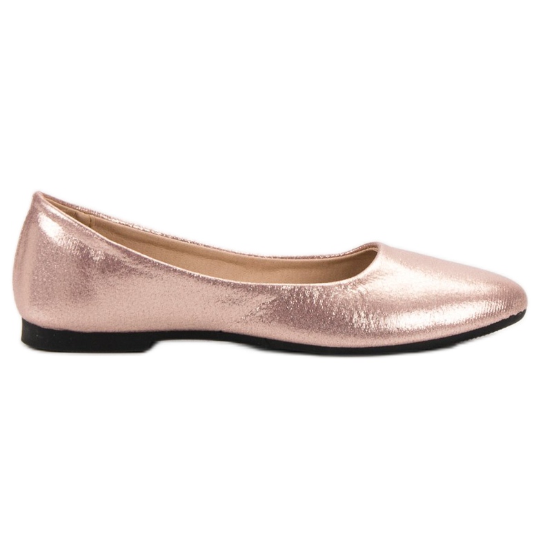 SHELOVET Rose Gold shimmering ballerinas pink