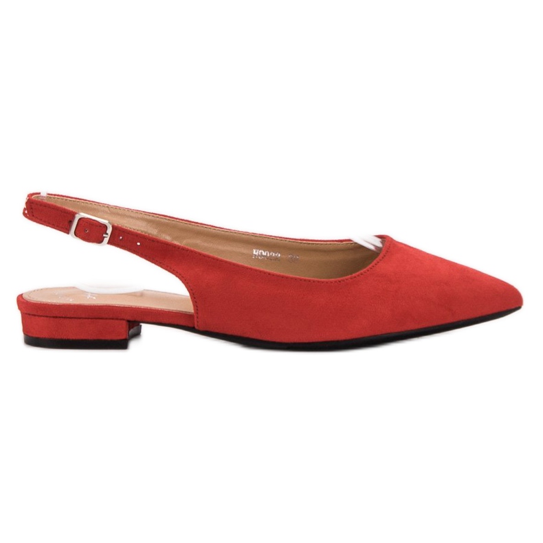 SHELOVET Fashionable suede ballerinas red