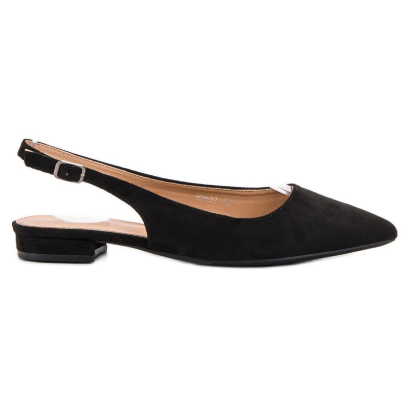 SHELOVET Fashionable suede ballerinas black
