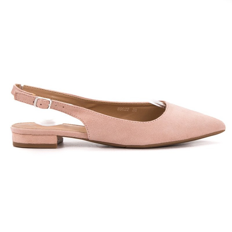 SHELOVET Fashionable suede ballerinas pink