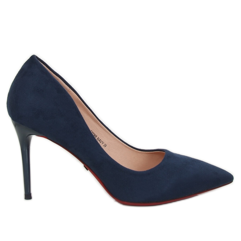 Pumps on a heel navy blue E22369 Navy