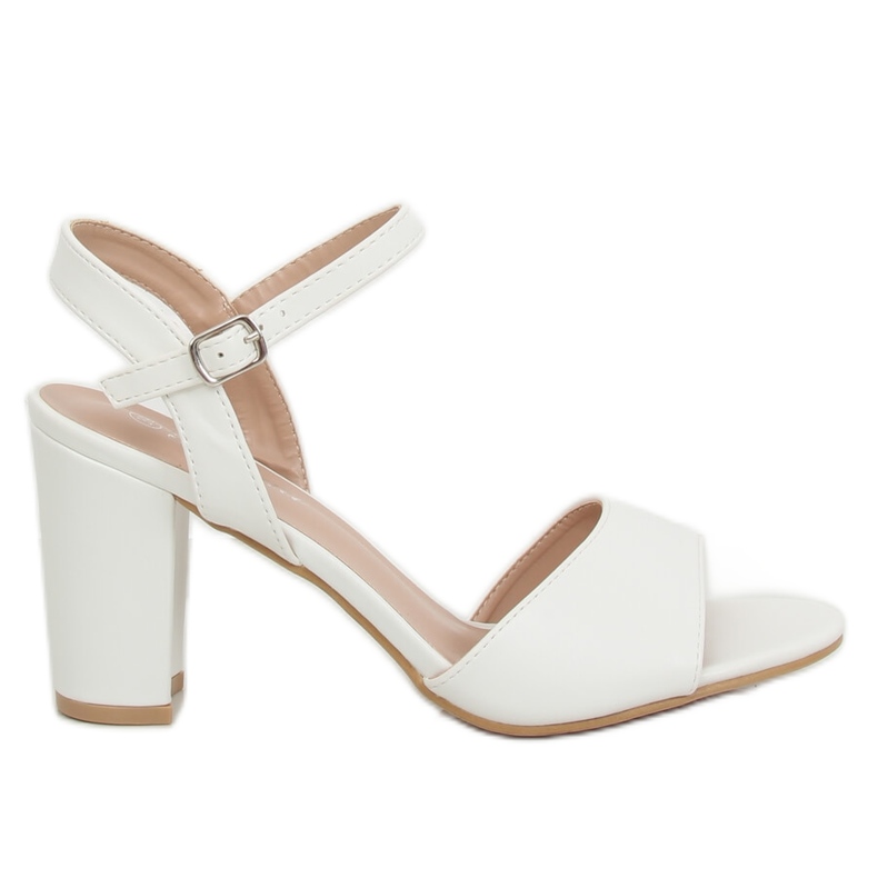 Block Heel White Heels Myer White High-heeled Sandals FZ583 White