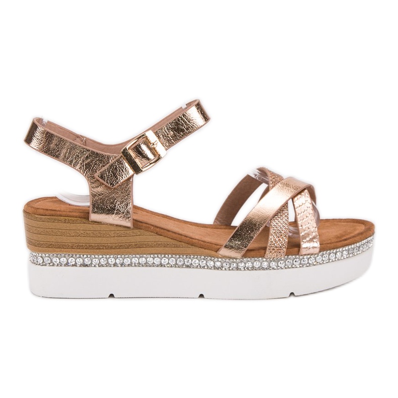 Seastar Fashionable Sandals With Cubic Zirconia yellow