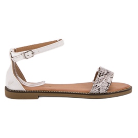 Laura Mode Classic flat sandals white multicolored