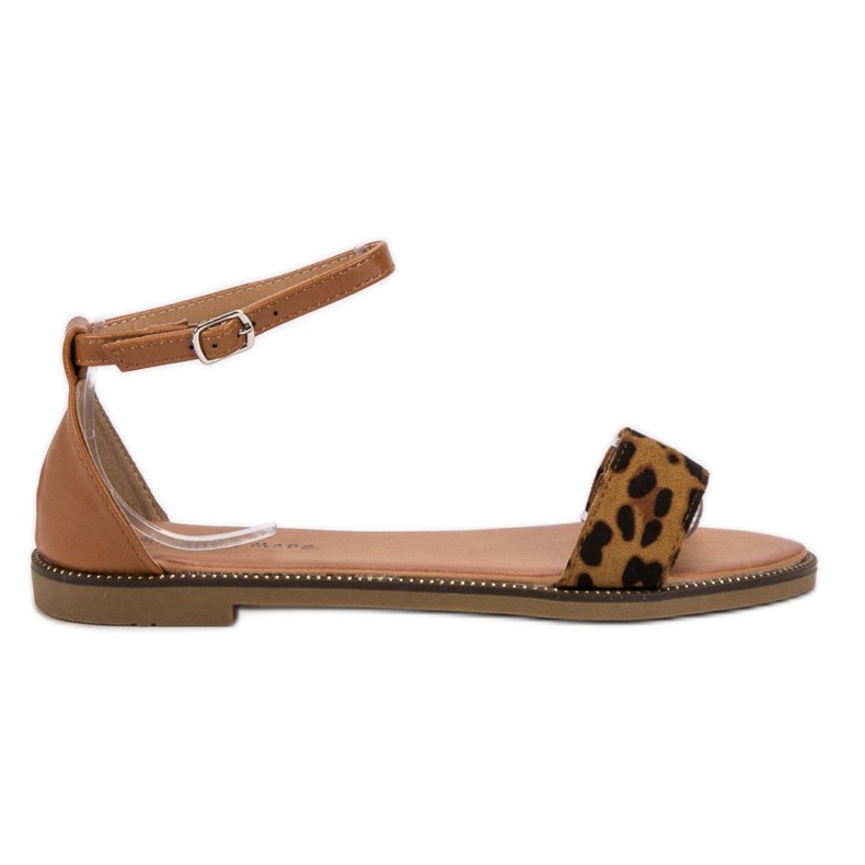 Laura Mode Classic flat sandals brown