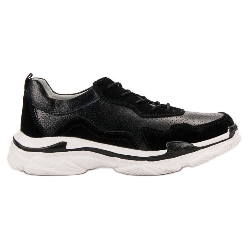 Goodin Black Leather Sneakers