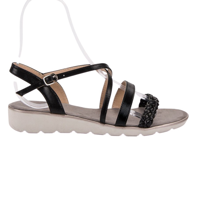 Kylie Black Sandals On The Platform