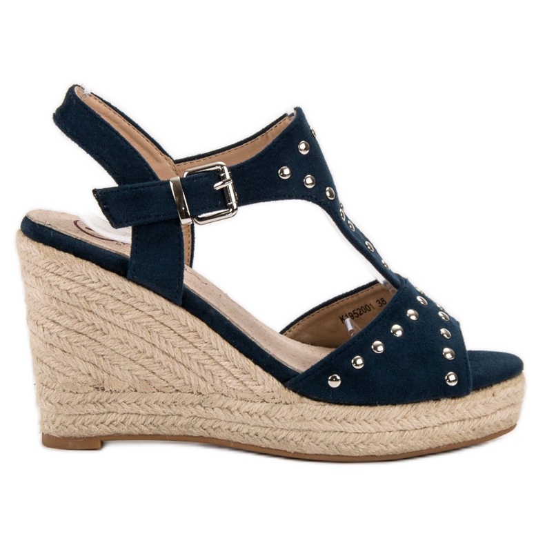Kylie Sandals With Rhinestones navy blue