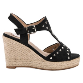 Kylie Sandals With Rhinestones black Kylie Sandals With Rhinestones black