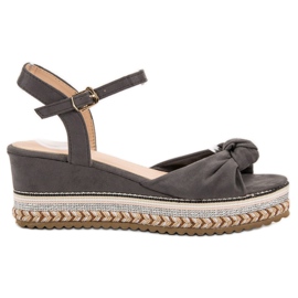 Groto Gogo Suede Espadrilles Sandals grey