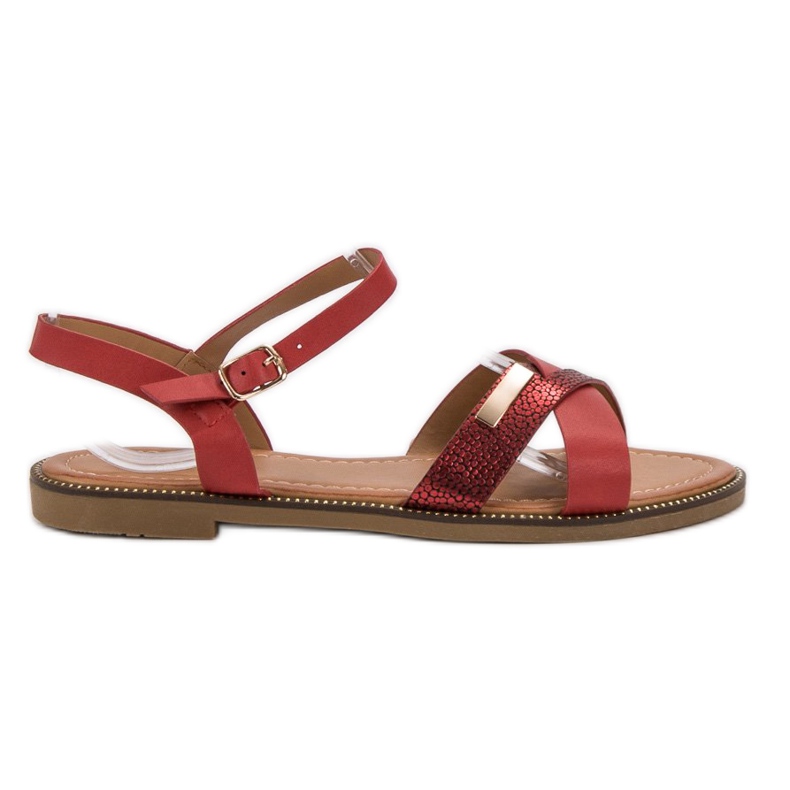 L. Lux. Shoes Stylish Red Sandals