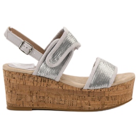 Kylie Sandals With Velcro grey