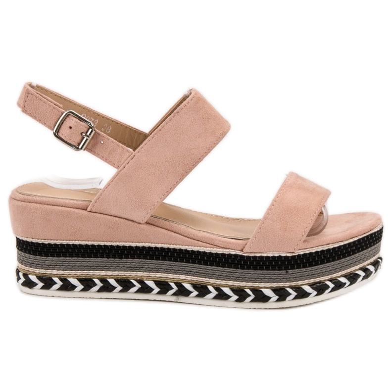 Primavera Boho Wedge Sandals pink