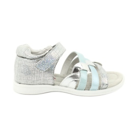 American Club Girls' sandals with heel GC26 leather insert silver American Club Girls' sandals with heel GC26 leather insert silver