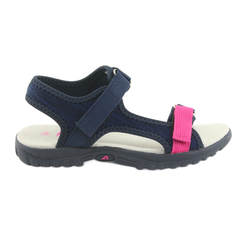 Sandals with an American Club RL10 navy leather insert pink navy blue