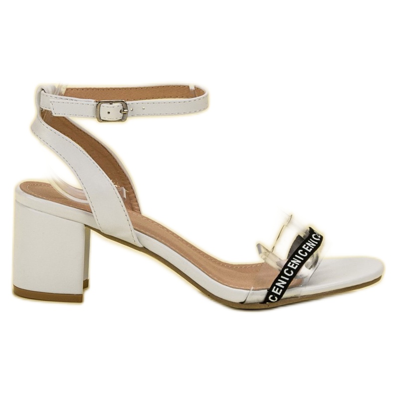 Ideal Shoes Stylish Suede Sandals white