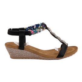 SHELOVET Sandals With Ornaments black