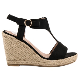 Anesia Paris Fashionable wedge sandals black