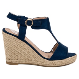 Anesia Paris Fashionable wedge sandals blue