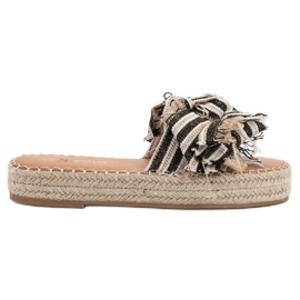Seastar Striped Slippers brown