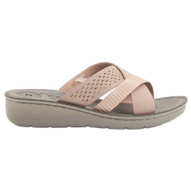 Evento Comfortable Powder Slippers pink