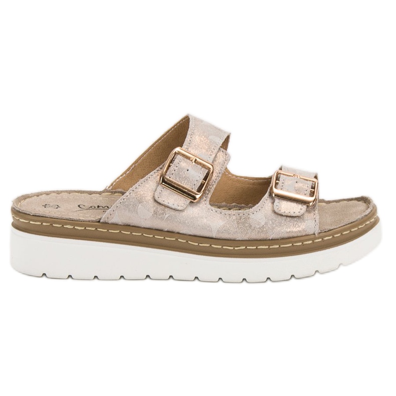 Filippo Comfortable Leather Slippers brown yellow